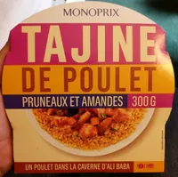 Tajine de poulet pruneaux et amandes
