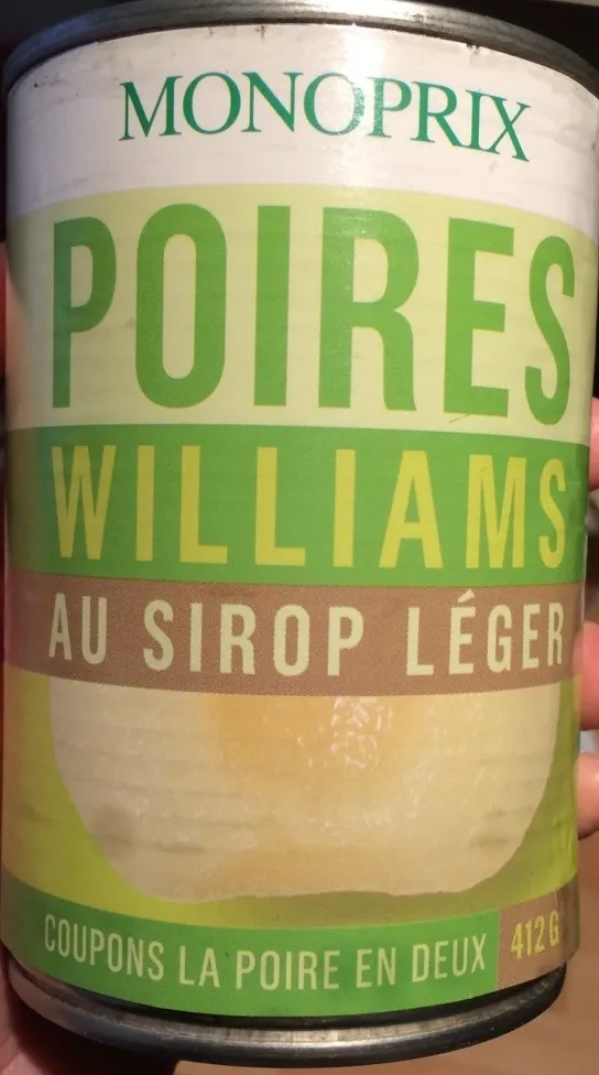 Poires Williams au sirop léger