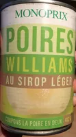 Poires Williams au sirop léger