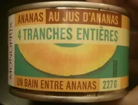 Ananas au jus d'ananas 4 tranches entières