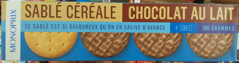 Sablés céréales chocolat au lait