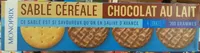 Sablés céréales chocolat au lait