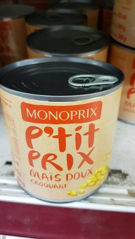 Maïs doux en grains, sous vide