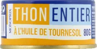 Thon entier à l'huile de tournesol