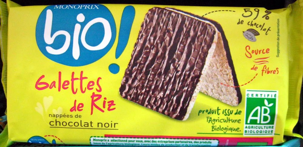 Galettes de riz nappées de chocolat noir Bio Monoprix