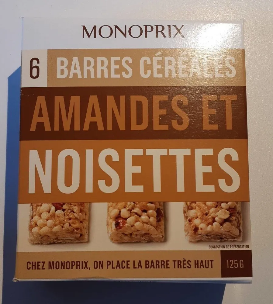 Barres céréales aux amandes et aux noisettes