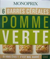 6 Barres Céréales Pomme Vert