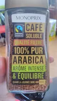 Café soluble, qualité filtre, issu du commerce équitable