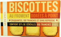 Biscottes au froment dorées à point