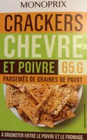 Crackers chèvre et poivre parsemés de graines de pavot