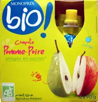Compote Pomme-poire Bio Monoprix