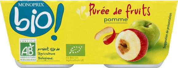 Purée de fruits pomme sans sucres ajoutés bio