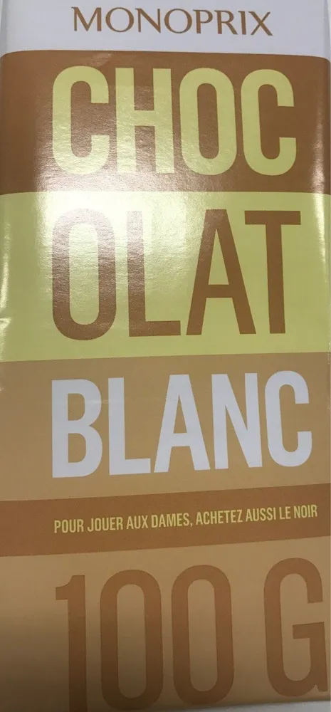 Chocolat blanc certifié Fairtrade / Max Havelaar
