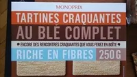 Tartines craquantes au blé complet