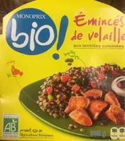 Emincés de volaille aux lentilles cuisinées