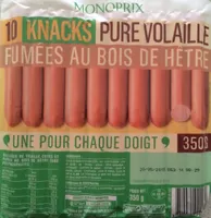 10 Knacks Pure Volaille Fumées au Bois de Hêtre