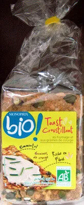 Toast croustillant au fromage et graines de courge