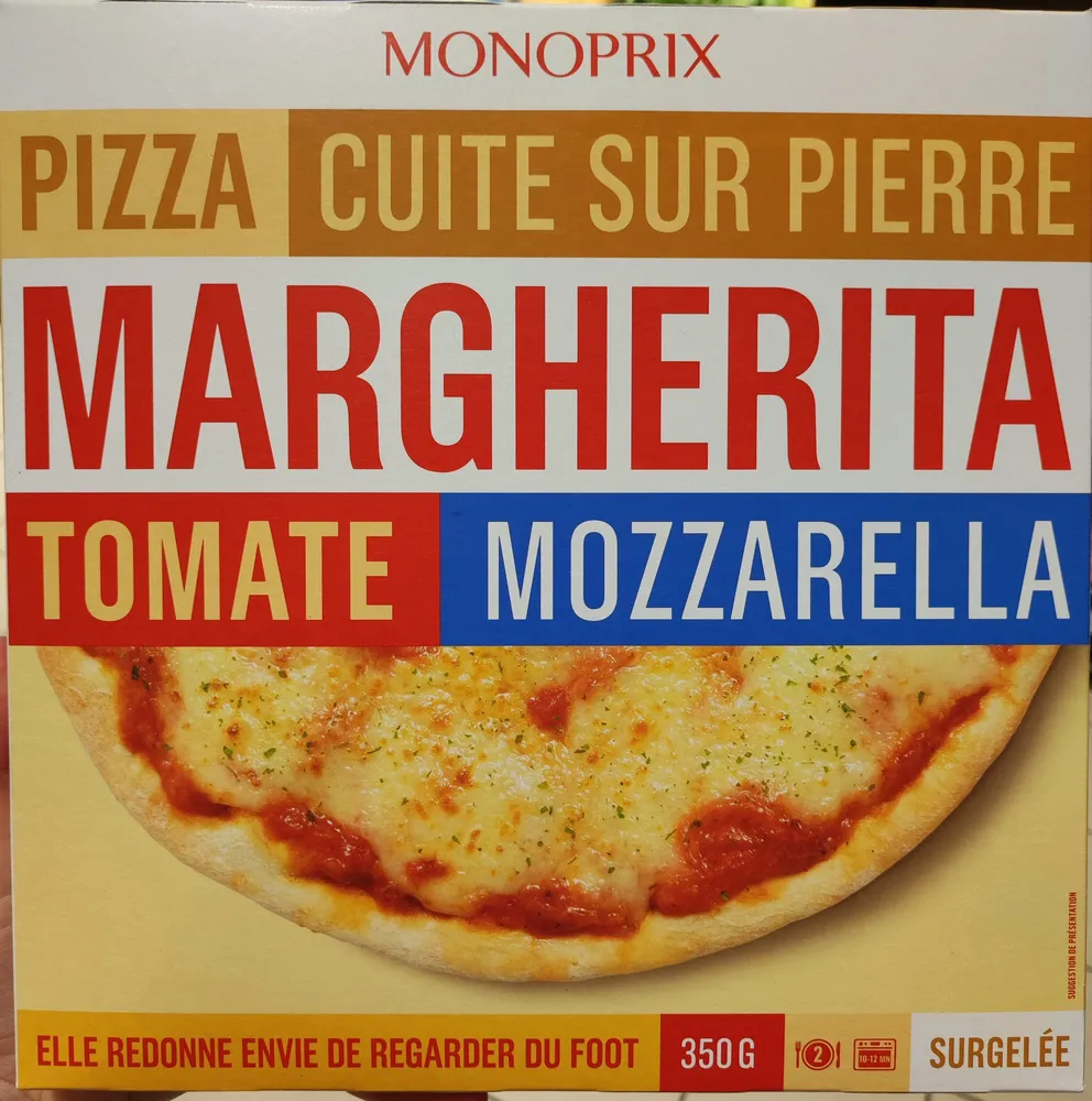 Pizza cuite sur pierre Margherita (Tomate, Mozzarella)