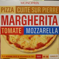 Pizza cuite sur pierre Margherita (Tomate, Mozzarella)