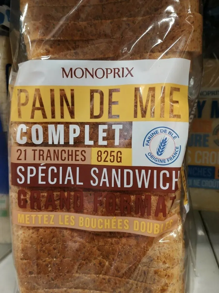 Pain de mie complet grand format