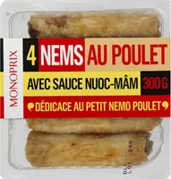 Nems au poulet avec sauce nuoc-mâm
