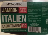 Jambon sec italien en chiffonnade