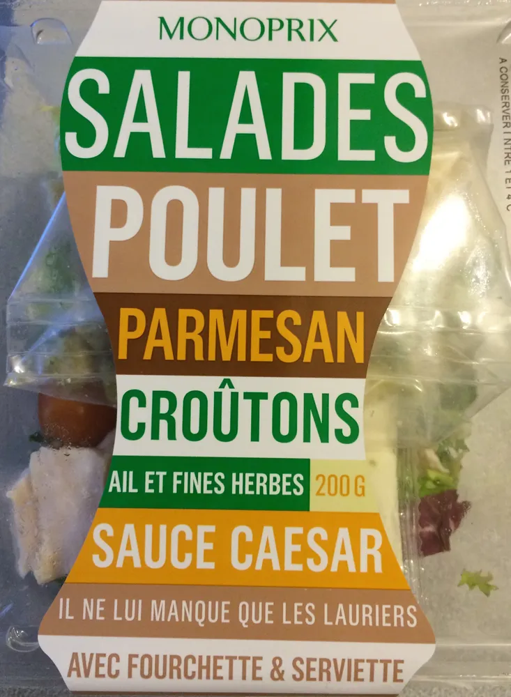 Salade Poulet, Parmesan, Croûtons, Ail et Fines Herbes, Sauce Caesar