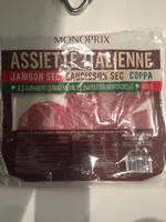Assiette Italienne, jambon sec, saucisson sec et coppa