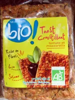 Toast Croustillant tomate et mozzarella Bio