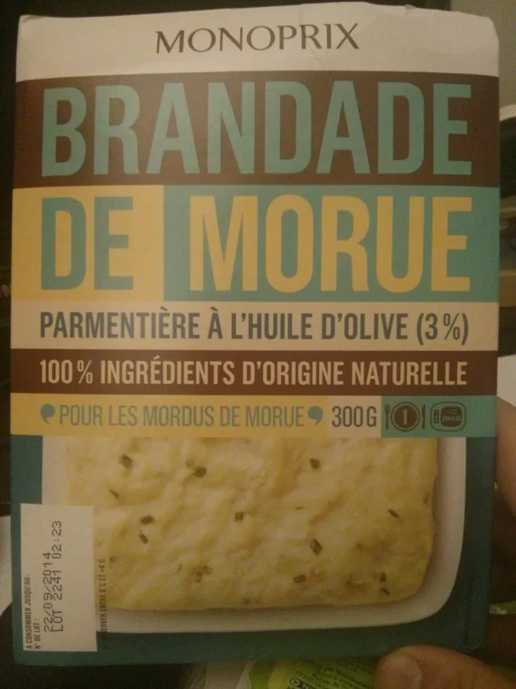 Brandade de morue parmentière à l'huile d'olive (3%)
