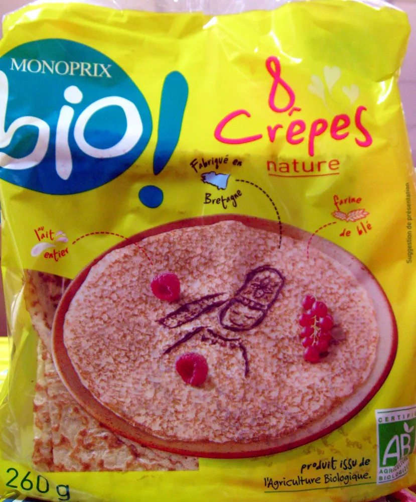 8 Crêpes nature Bio Monoprix