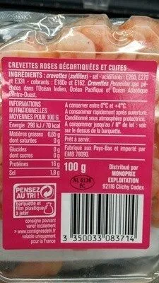Petites crevettes roses