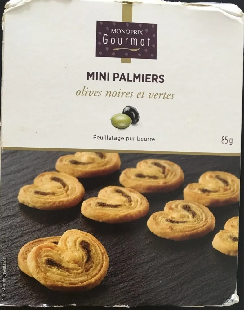 Mini palmiers apéritifs - Olives noires et vertes