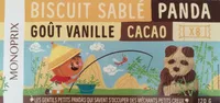Biscuit Sablé Panda Goût Vanille Cacao (x 8)