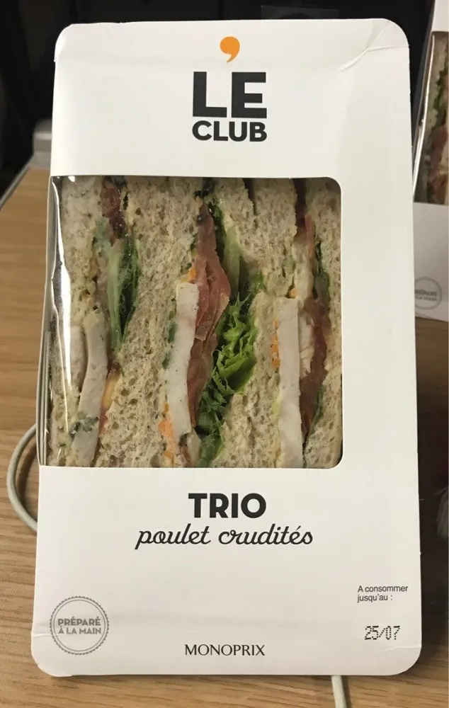 Trio poulet crudites