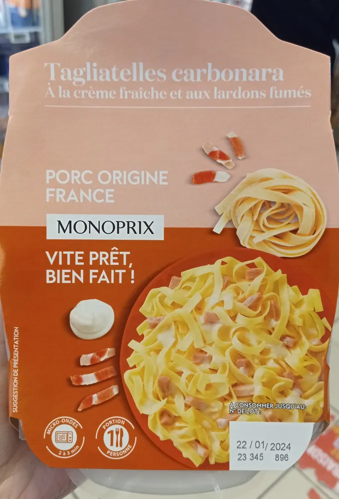 Tagliatelles Carbonara à la Crème Fraîche