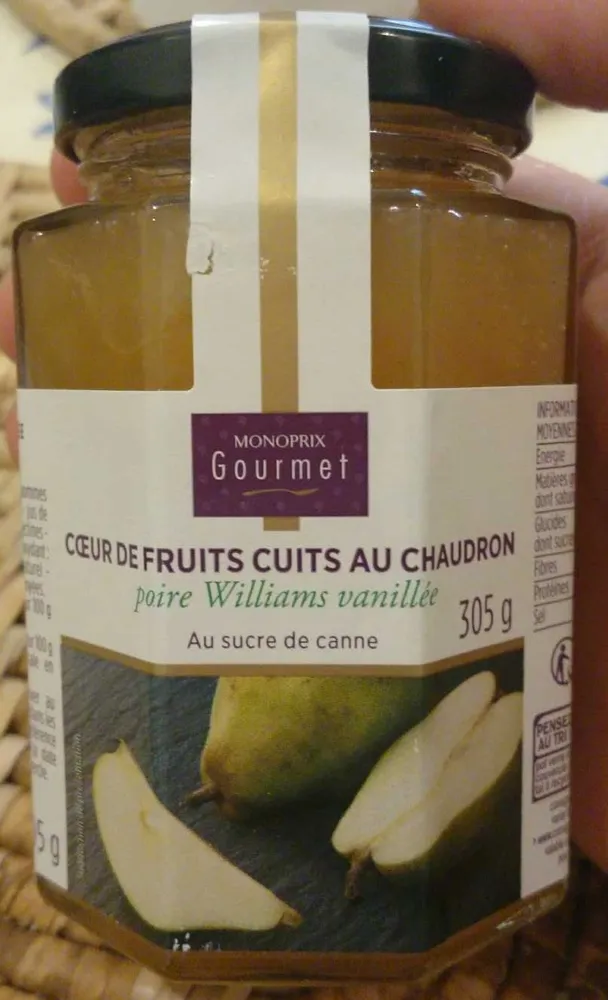Cœur de fruits cuits au chaudron poire williams vanillée