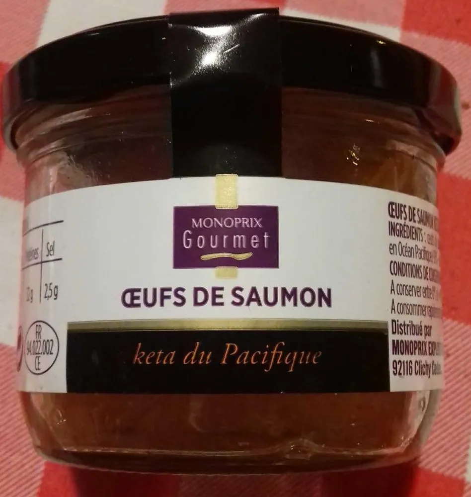 Oeufs de saumon keta du pacifique pasteurisés