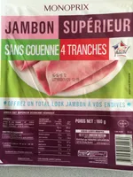 Jambon supérieur sans couenne 4 tranches