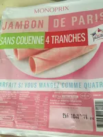 Jambon de Paris sans couenne (4 tranches)