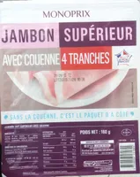 Jambon supérieur avec couenne 4 tranches