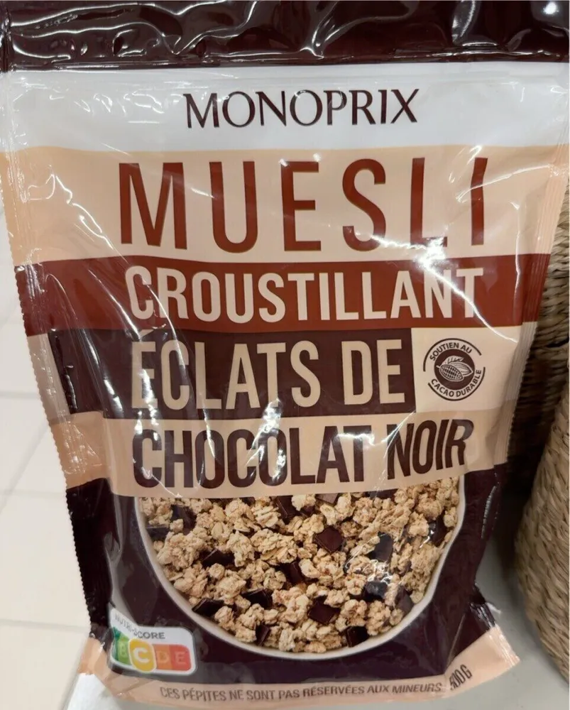 Muesli croustillant éclats de chocolat noir