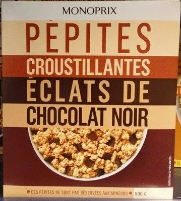 Pépites croustillantes éclats de chocolat noir