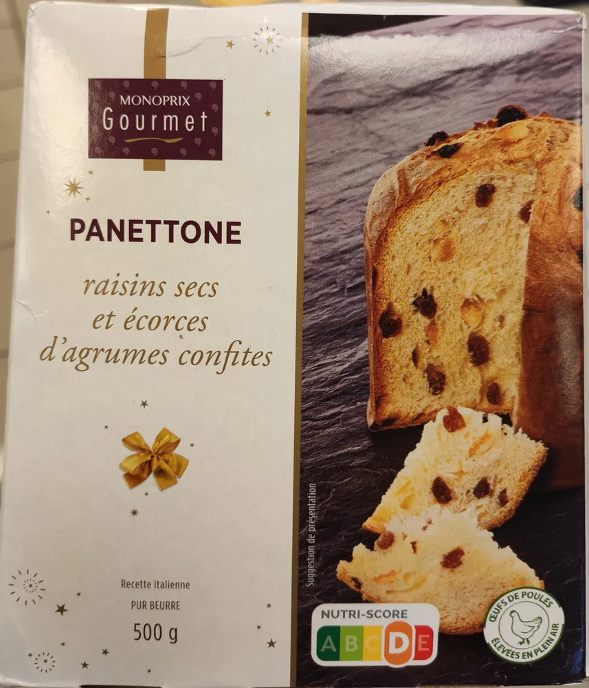 Panettone raisins secs écorces d'oranges confites