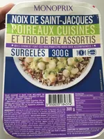 Noix de saint-Jacques poireaux cuisinés et trio de riz assortis