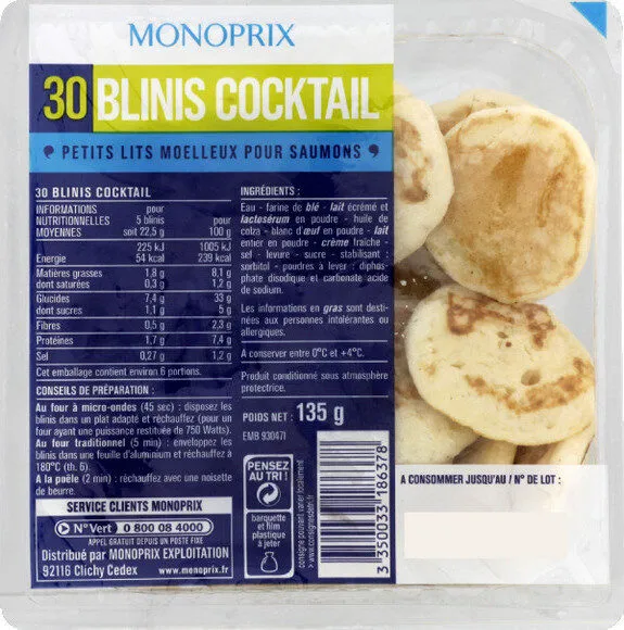 Blinis cocktail moelleux