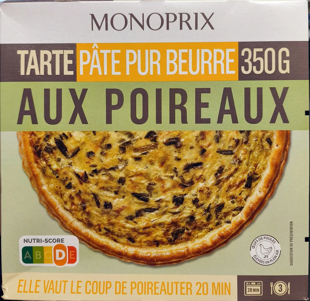 Tarte aux poireaux pâte pur beurre