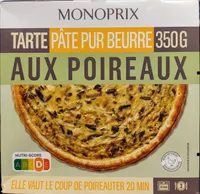 Tarte aux poireaux pâte pur beurre