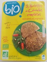 Galettes de céréales complètes épinards et pignons