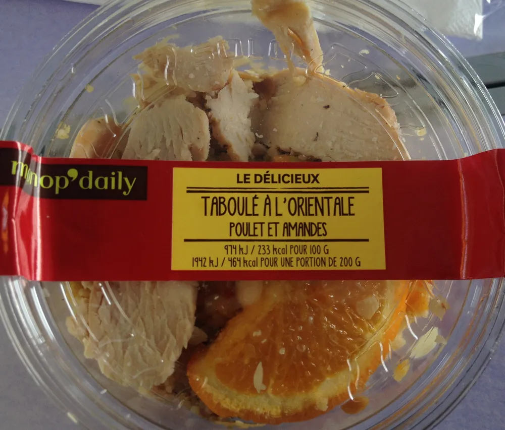 Taboulé à l'orientale poulet et amandes